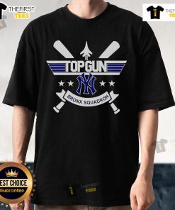 Top Gun Bronx Squadron New York Yankees T-Shirt featuring iconic logo and design for baseball fans and collectors.