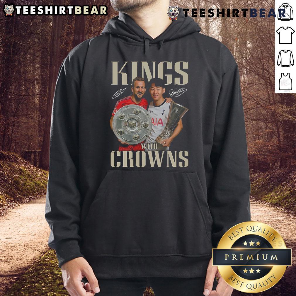 Top Harry Kane X Son Heung Min Kings With Crowns Limited Edition Hoodie Limited Edition hoodie featuring Harry Kane and Son Heung-Min crowned as kings, perfect for football fans.