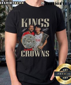 Alt Text: Limited edition t-shirt featuring Harry Kane and Son Heung-Min as crowned kings, perfect for fans of the duo.