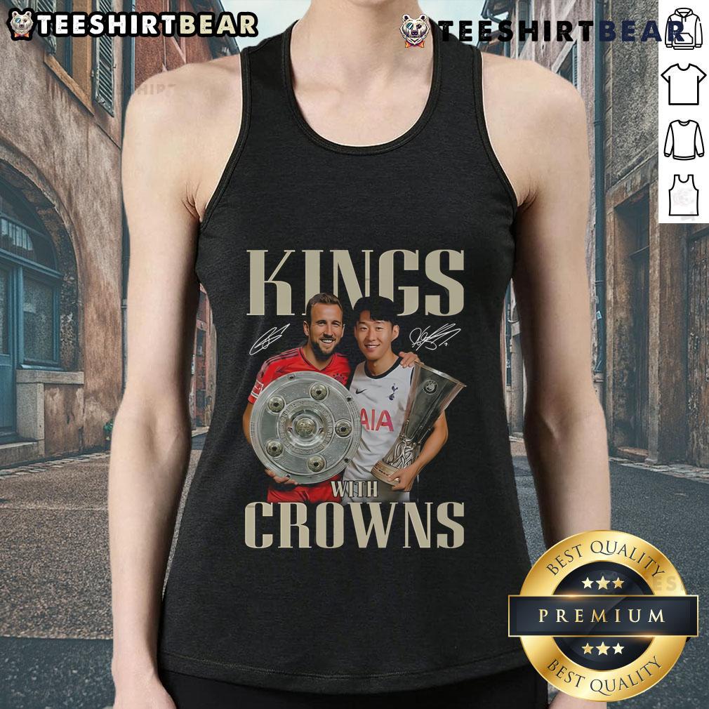 Top Harry Kane X Son Heung Min Kings With Crowns Limited Edition Tank Top Limited edition tank top featuring Harry Kane and Son Heung-Min as kings with crowns, perfect for football fans.