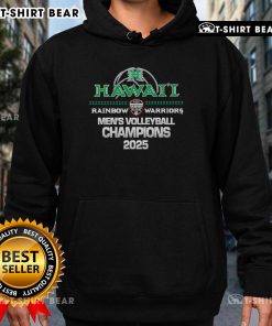 2025 Hawaii Rainbow Warriors Men's Volleyball Champions hoodie featuring vibrant colors and team logo.