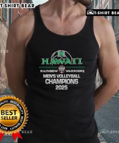 Top Hawaii Rainbow Warriors Men's Volleyball Champions 2025 tank top featuring vibrant colors and team logo design.