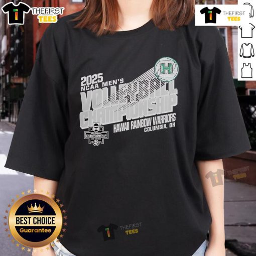 Top Hawaii Warriors 2025 NCAA Men's Volleyball Championship Ladies Tee featuring vibrant team colors and logo.