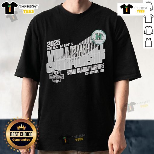 Top Hawaii Warriors 2025 NCAA Men's Volleyball Championship T-Shirt featuring team colors and logo, perfect for fans.