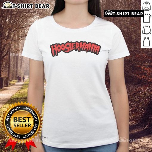 Top Hoosiermania logo on a stylish ladies tee, perfect for fans showcasing their Indiana pride.