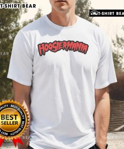 Top Hoosiermania Logo T-Shirt featuring vibrant colors and bold design, perfect for fans of Indiana culture.