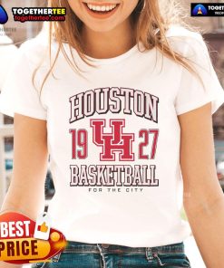 Alt Text: Top Houston Cougars Basketball for the City 1927 Ladies Tee featuring vibrant design and team colors.