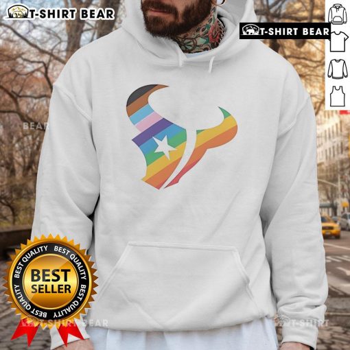 Top Houston Texans logo pride hoodie featuring team colors and emblem, perfect for fans and game day wear.