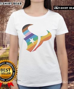Top Houston Texans logo pride ladies tee featuring vibrant team colors and stylish design for female fans.
