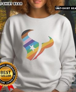 Top Houston Texans logo pride sweatshirt featuring vibrant team colors and a comfortable design for fans.