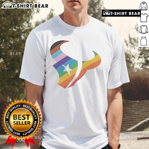 Alt Text: Top Houston Texans Logo Pride T-Shirt featuring vibrant team colors and logo, perfect for NFL fans and game day.