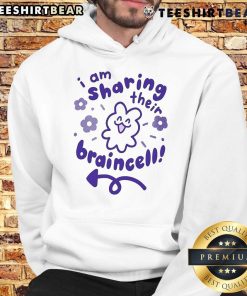 Top I Am Sharing Their Braincell Hoodie in black, featuring a fun graphic design, perfect for casual wear.