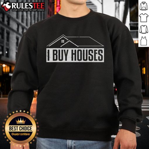 Top I Buy House Real Estate Investor Sweatshirt in navy, perfect for passionate real estate investors and enthusiasts.