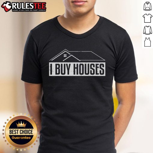 Top I Buy House Real Estate Investor T-Shirt featuring bold text design for real estate enthusiasts and investors.