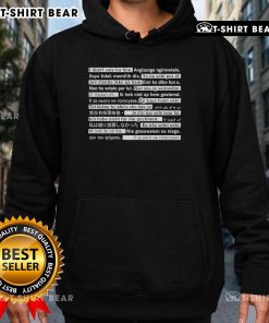 Top I Didn't Vote For Him Hoodie featuring multilingual text design, perfect for expressing your political stance in style.