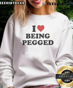 Cozy Top I Love Being Pegged Sweatshirt in soft fabric, featuring bold text design, perfect for casual wear.