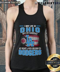 Stylish Dodgers tank top for game day, showcasing pride for LA while living in Ohio. Perfect for baseball fans!