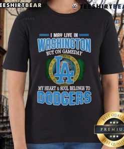 Stylish ladies tee with 'On Gameday My Heart and Soul Belongs to Dodgers' design, perfect for fans living in Washington.