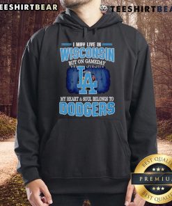 Fan wearing a Dodgers hoodie, showing team spirit in Wisconsin on game day, showcasing loyalty to the Los Angeles Dodgers.