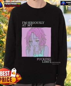 Casual black sweatshirt with 'I'm Seriously At My F*cking Limit' graphic, perfect for expressing frustration and comfort.