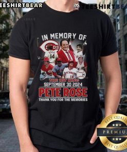 Top In Memory Of The Hit King Pete Rose Thank You For The Memories T-Shirt featuring a vintage baseball design.