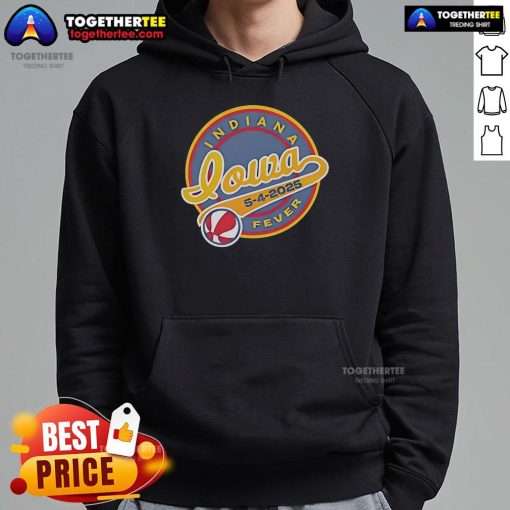 Alt Text: Stylish hoodie featuring the Top Indiana Fever design, perfect for fans at the Iowa game on May 4, 2025.