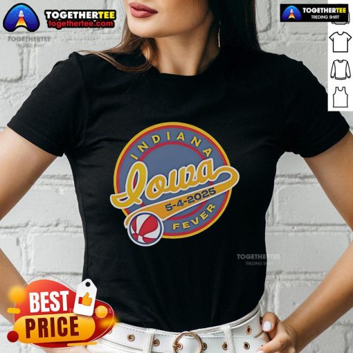 Top Indiana Fever at Iowa ladies tee shirt design from the May 4, 2025 game, showcasing team spirit and style.