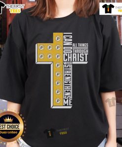 Top Indiana Pacers I Can Do All Things Through Christ Ladies Tee featuring motivational design and team colors.