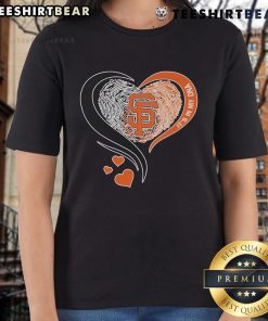 Top It's In My DNA Heart San Francisco Ladies Tee - Stylish SF city-themed shirt for women, perfect for casual wear.