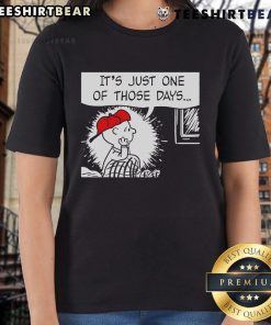 Alt Text: Top It's Just One of Those Days Snoopy Peanuts Ladies Tee featuring Snoopy graphic on a stylish women's T-shirt.