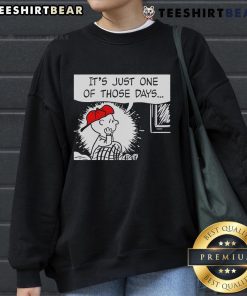 Cozy Snoopy Peanuts sweatshirt featuring 'Top It's Just One of Those Days' design, perfect for casual wear.