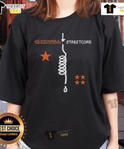 Top Joe Strummer and The Mescaleros Streetcore Ladies Tee featuring vibrant design and iconic band artwork.