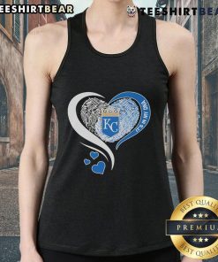Alt Text: Kansas City Royals heart tank top featuring 'It's in my DNA' design, perfect for passionate baseball fans.