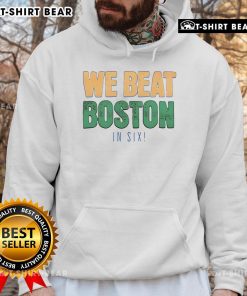 New York Knicks playoff hoodie featuring 'Top Knicks Beat Boston in Six' design for basketball fans.