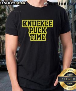 Top Knuckle Puck Time T-Shirt featuring a bold graphic design for hockey fans, perfect for casual wear and game day.