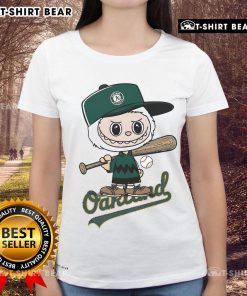 Top Labubu Charlie Brown Oakland Athletics Ladies Tee in vibrant green, perfect for female A's fans and casual wear.