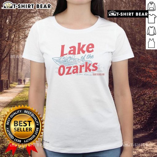 Stylish Top Lake of the Ozarks ladies tee featuring a vibrant design perfect for summer outings by the lake.