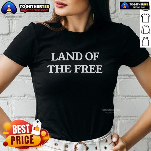 Top Land of the Free Ladies Tee featuring a stylish design, perfect for casual wear and showing patriotism.