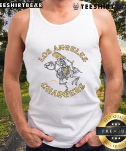 Alt Text: Top Los Angeles Chargers Dia De Los Muertos tank top featuring vibrant colors and festive designs for NFL fans.