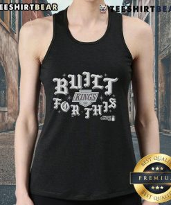 Los Angeles Kings 'Built For This' 2025 Playoffs tank top featuring team colors and logo, perfect for fans and game day.