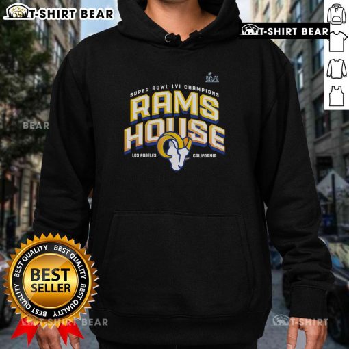Top Los Angeles Rams Super Bowl LVI Champions hometown hoodie featuring team colors and logo, perfect for fans.