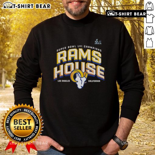 Top Los Angeles Rams Super Bowl LVI Champions hometown sweatshirt featuring team logo and vibrant colors.