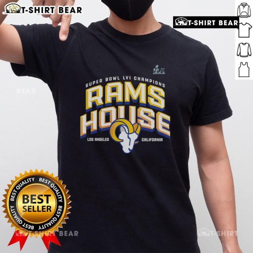 Alt Text: Top Los Angeles Rams Super Bowl LVI Champions Hometown T-Shirt featuring bold team logo and championship graphics.