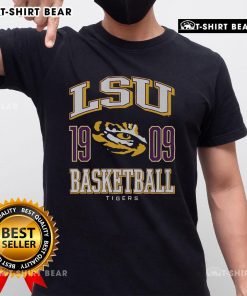 Alt Text: Vintage 1909 LSU Tigers basketball t-shirt featuring bold team graphics, perfect for fans and collectors.