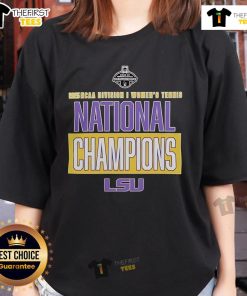 LSU Tigers Women's Tennis 2025 NCAA DI National Champions Ladies Tee showcasing team pride and championship celebration.