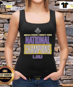 Alt Text: Top LSU Tigers Women's Tennis 2025 NCAA DI National Champions tank top design showcasing team pride and style.