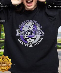 Cozy Top Make Colorado Rockies Grateful Again Sweatshirt in vibrant colors, perfect for fans and chilly days.