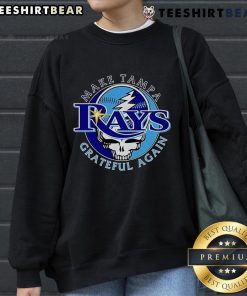 Cozy Tampa Bay Rays sweatshirt featuring 'Grateful Again' design, perfect for fans to show team spirit.
