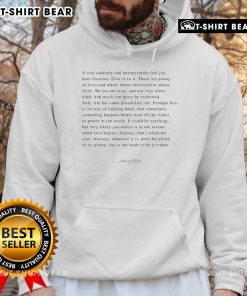 Cozy hoodie featuring Mary Oliver's quote 'Don't Hesitate' in elegant typography, perfect for literary fans and comfort seekers.