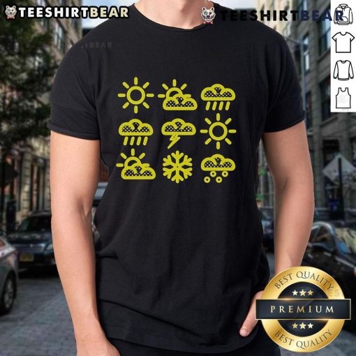 Top Menos El Oso Weather Logo T-Shirt featuring a vibrant design and comfortable fit for weather enthusiasts.